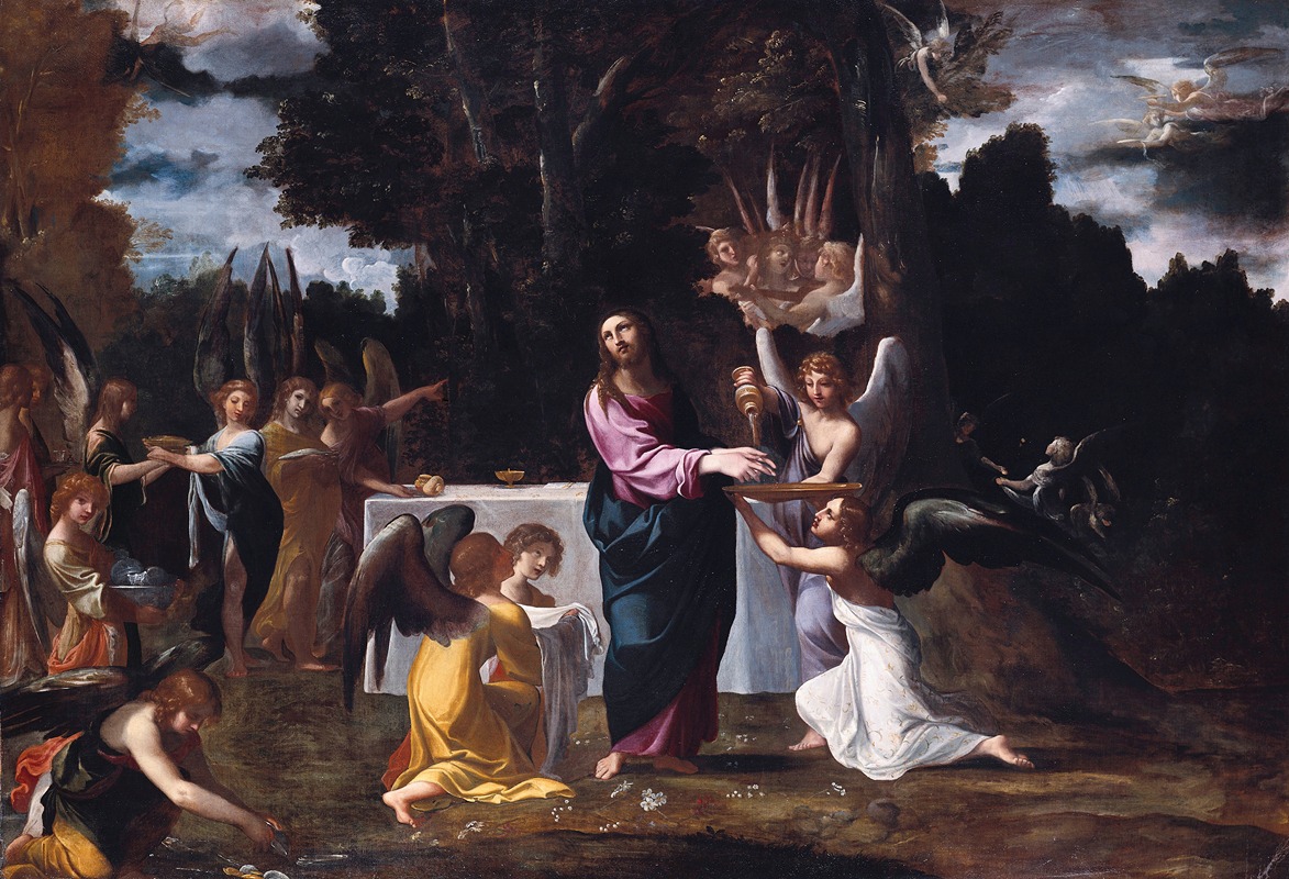 Ludovico Carracci - Christ in the Wilderness, Served by Angels