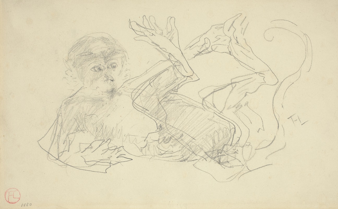 Henri de Toulouse-Lautrec - A Monkey Playing on His Back