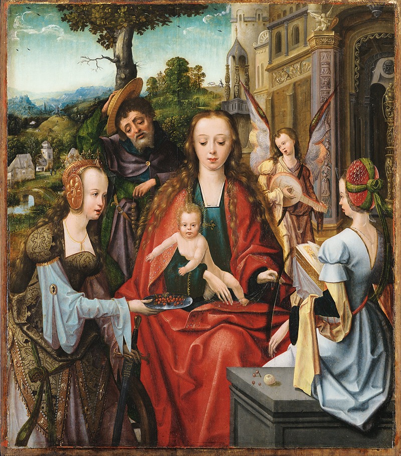 Master of the Antwerp Adoration Group - The Holy Family with Two Saints
