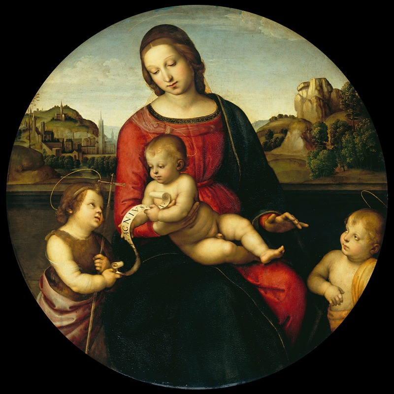 Raphael - Mary with the Child, John the Baptist and a Holy Boy (Madonna Terrranuova)