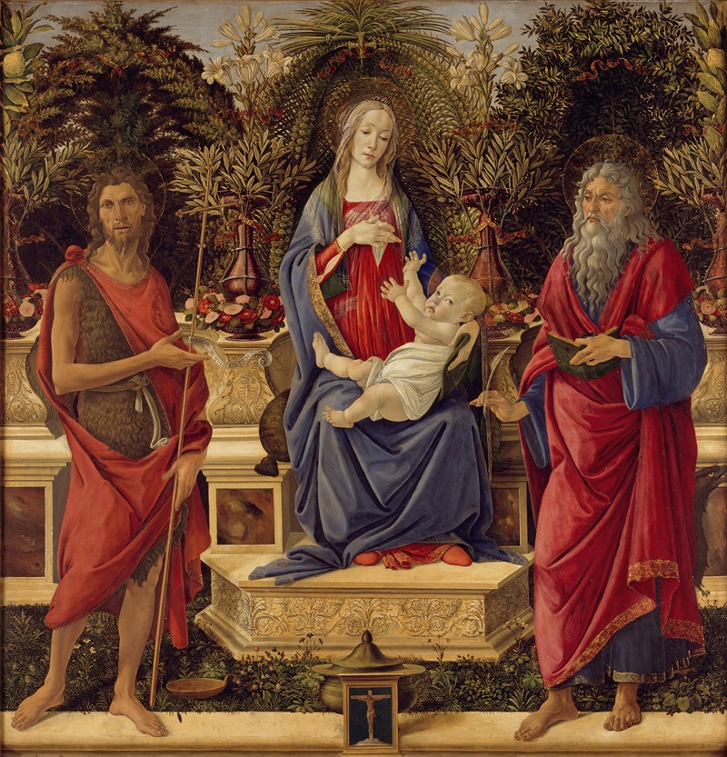 Sandro Botticelli - Madonna and Child with both Saints John