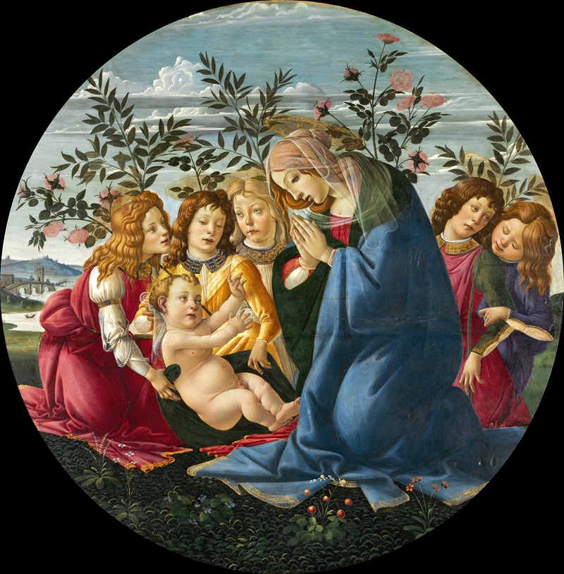 Sandro Botticelli - Madonna Adoring the Child with Five Angels
