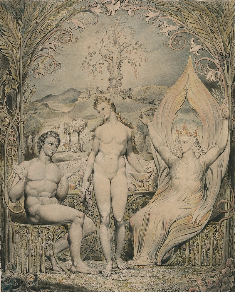 William Blake - The Archangel Raphael with Adam and Eve