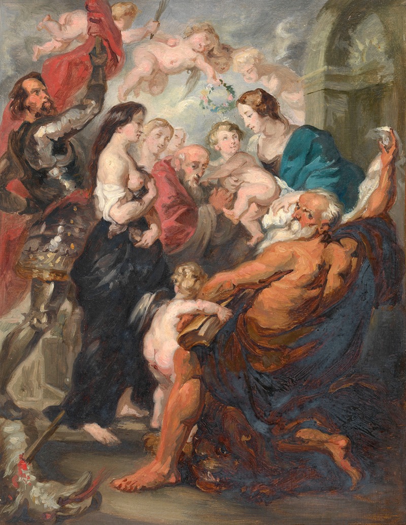 Adolphe Léonard De Mol - Madonna Accompanied by Saints