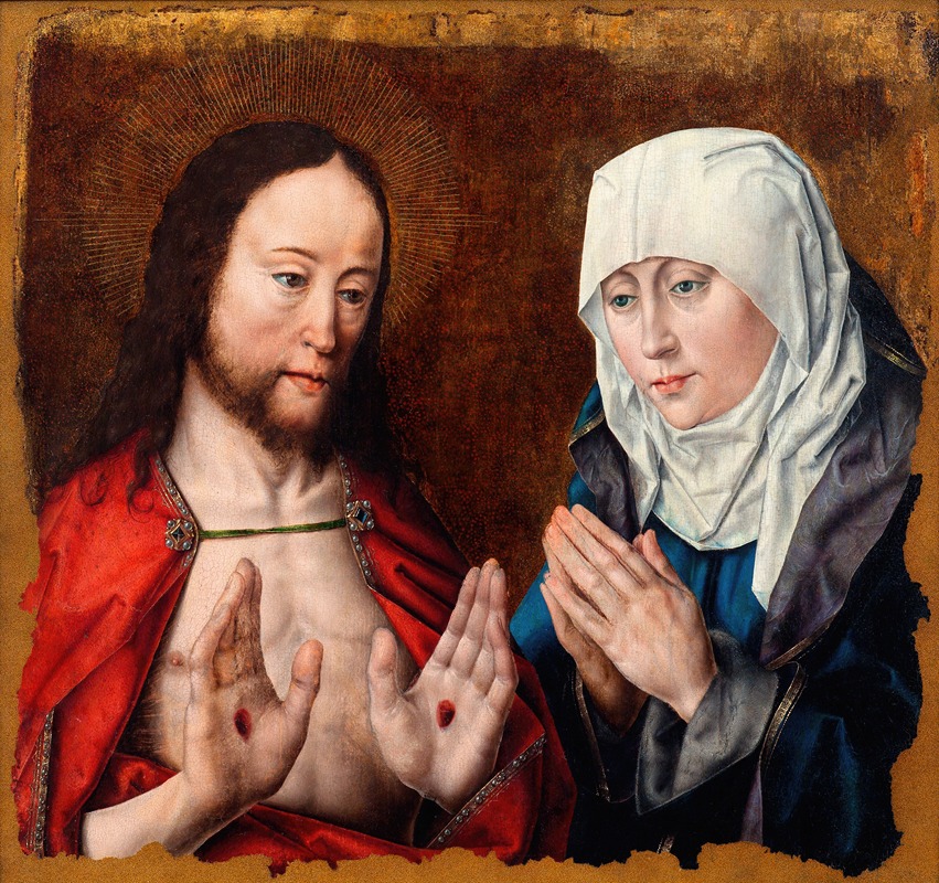 Albrecht Bouts  - Christ Showing His Mother the Nail Wounds in His Hands
