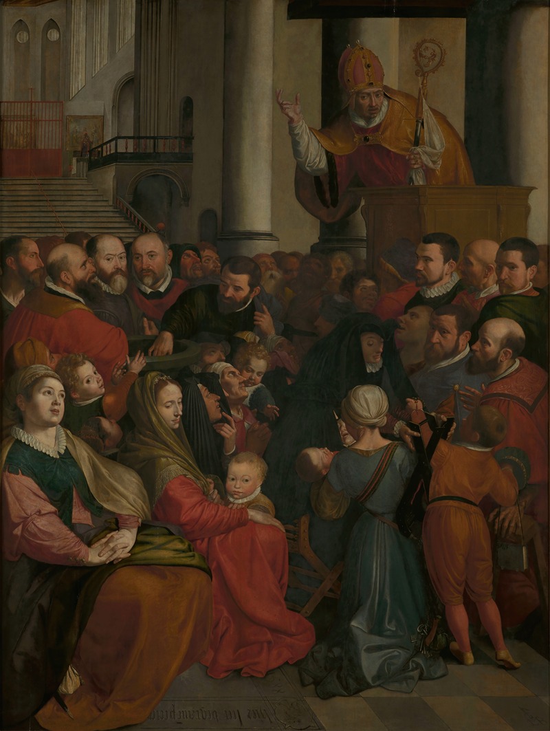 Ambrosius Francken I - Saint Eligius of Noyon Preaches in Antwerp