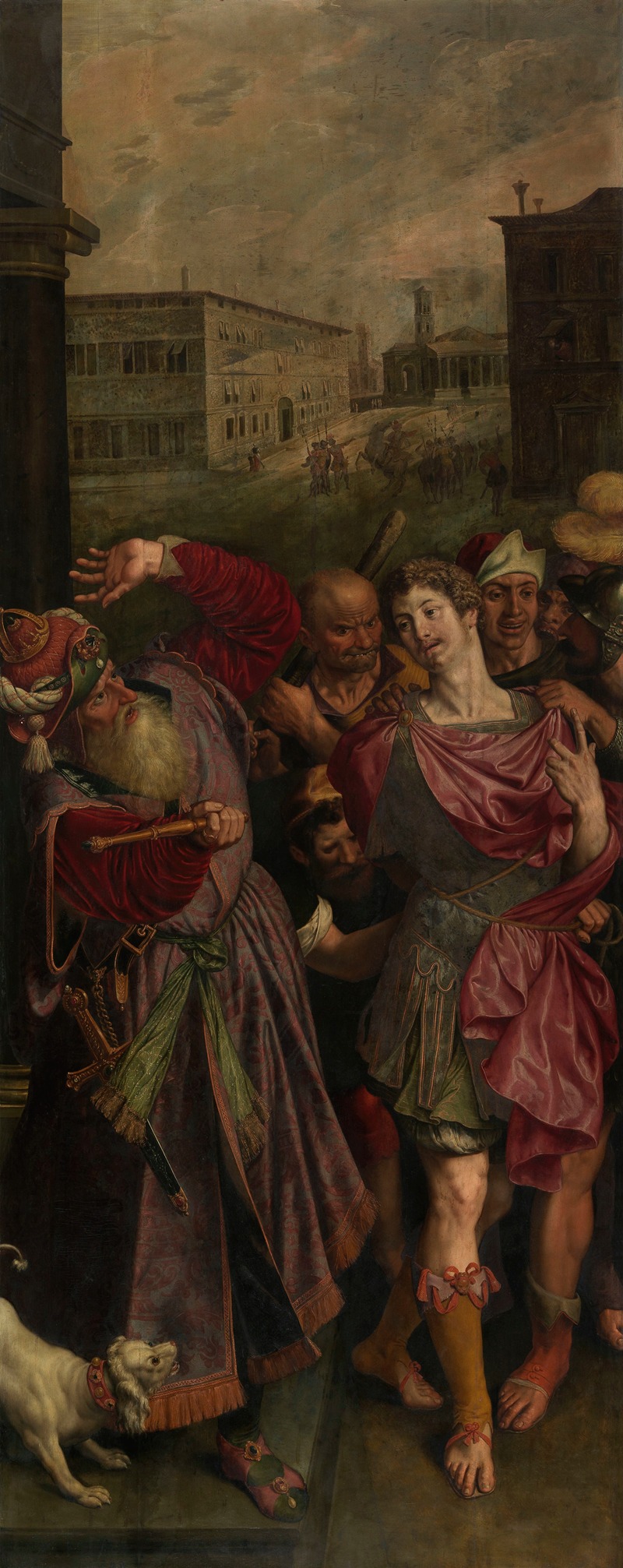 Ambrosius Francken I - Sebastian of Rome Being Captured by Diocletian