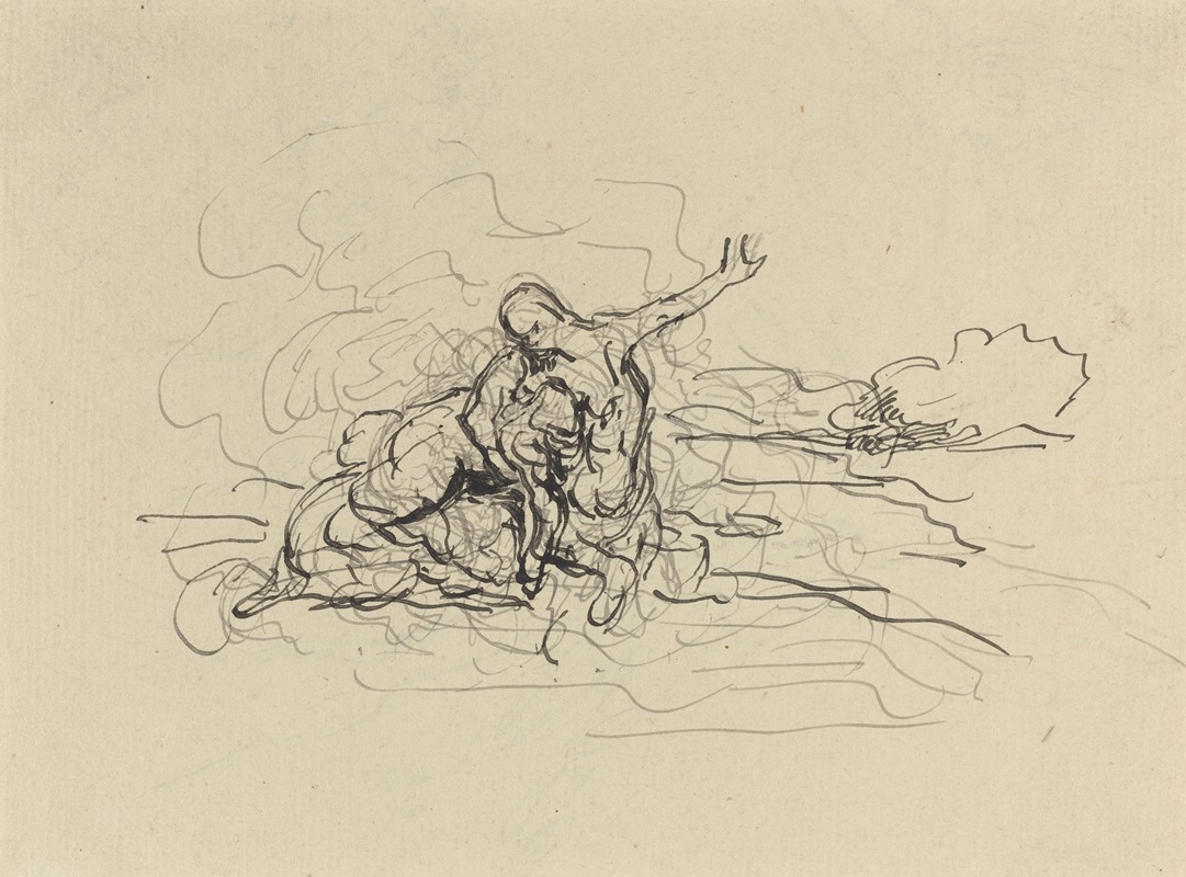Honoré Daumier - Centaur Carrying Off a Woman