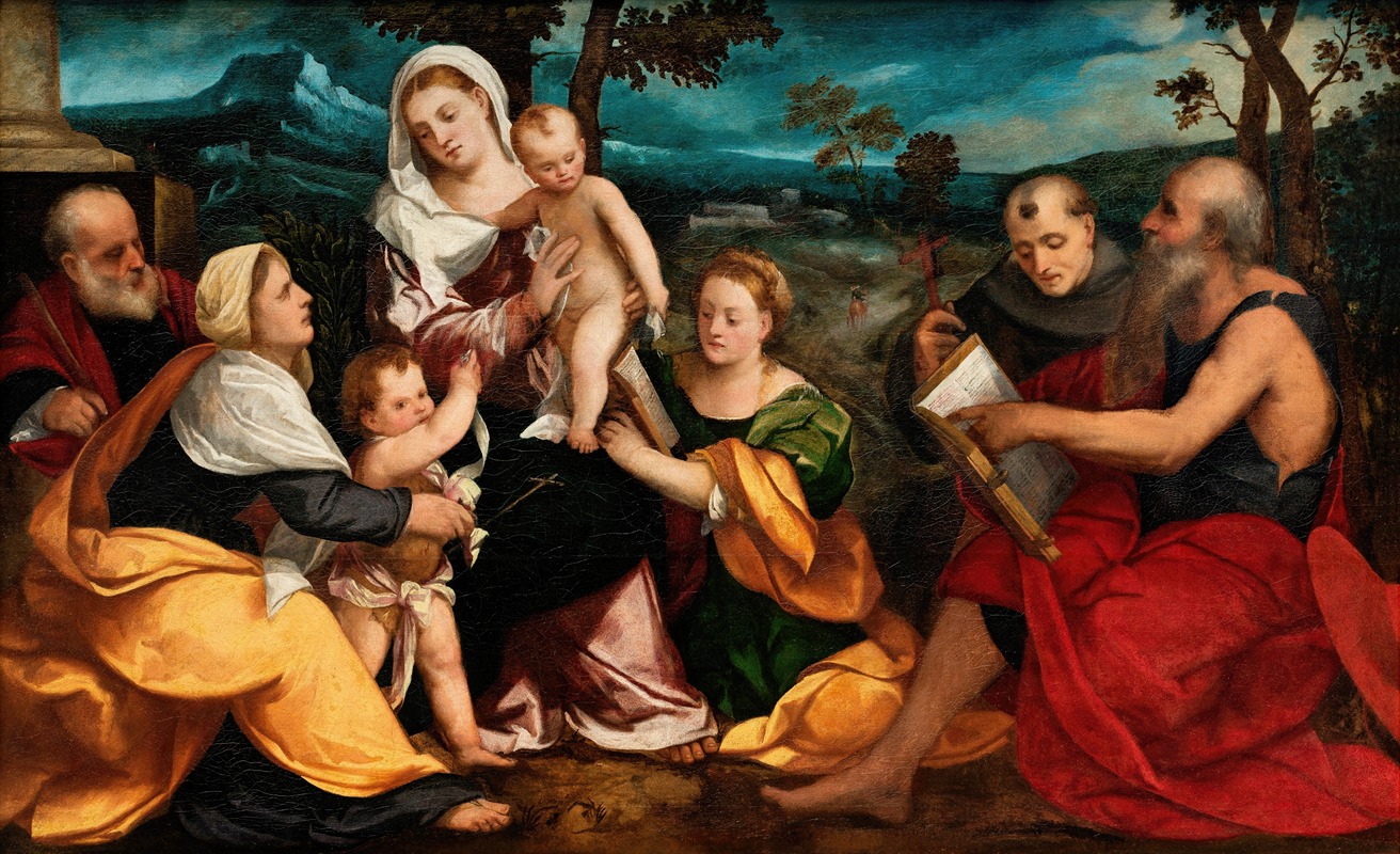 Bonifazio Veronese - The Holy Family surrounded by Saints