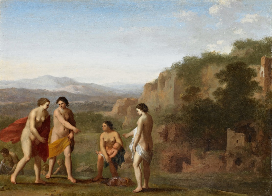 Cornelis Van Poelenburch - The Finding of Moses
