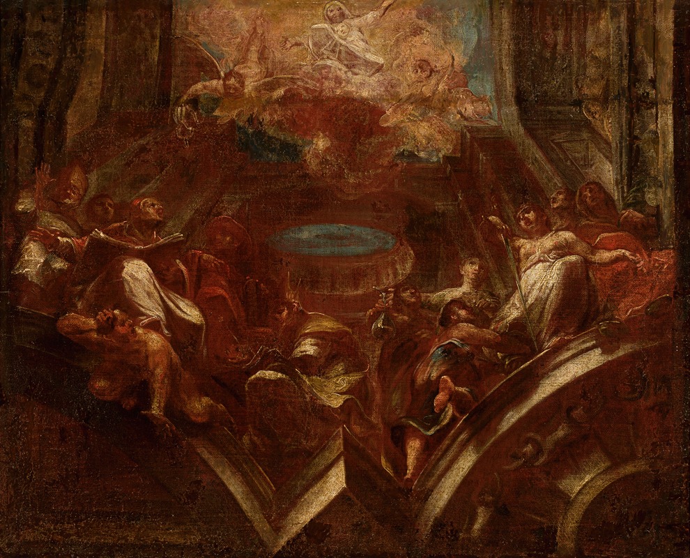 Franz Sigrist - Sketch for the plafond Adoration of Madonna