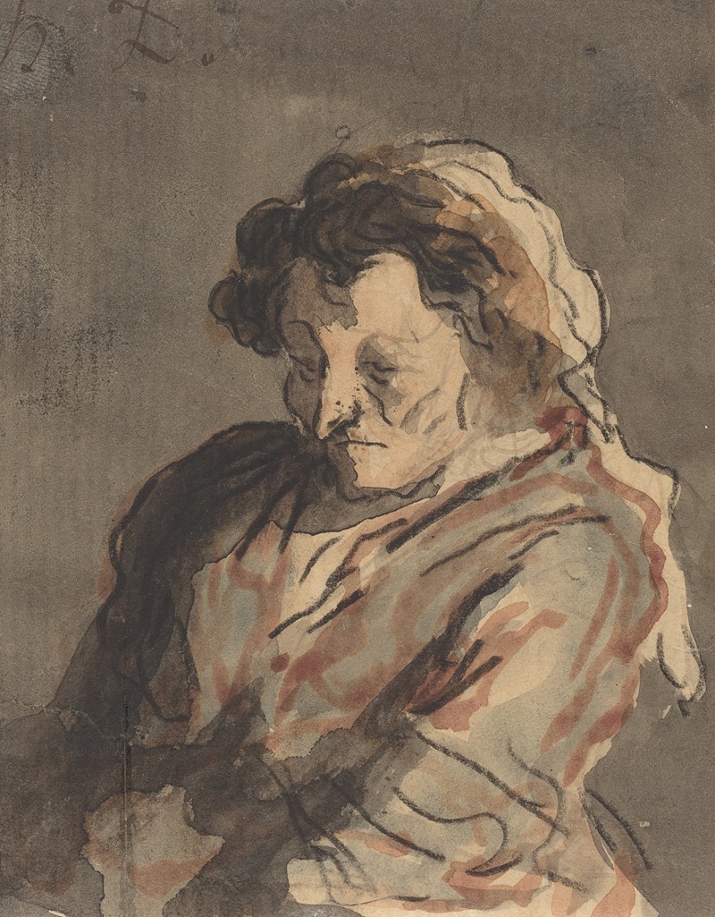 Honoré Daumier - Old Woman Seated