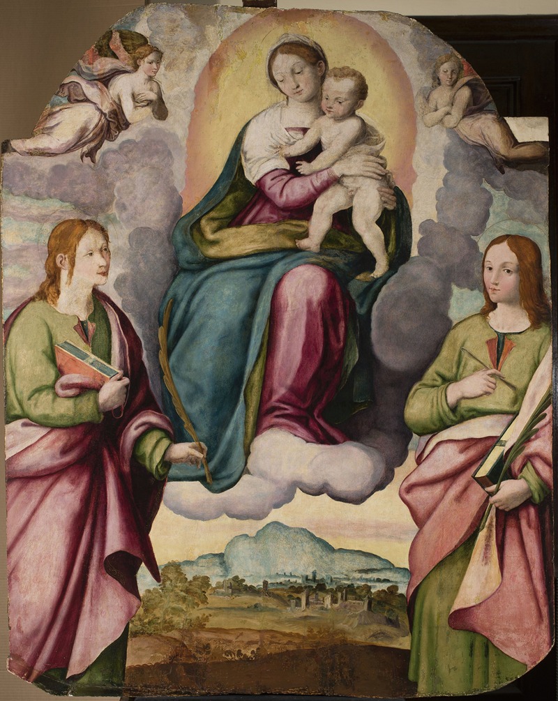 Giovan Filippo Criscuolo - Madonna with Child Jesus on a cloud