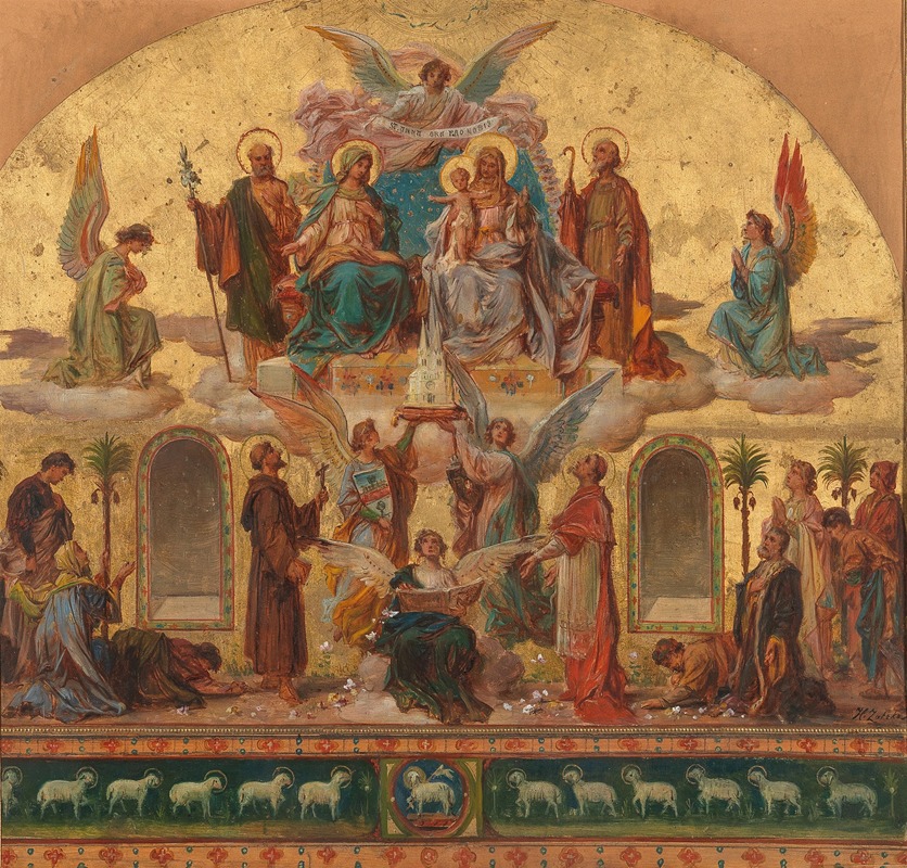 Hans Zatzka - Entwurf zum in grossen Dimensionen ausgeführten Hauptbilde in der Pfarrkirche St. Anna in Baumgarten Wien