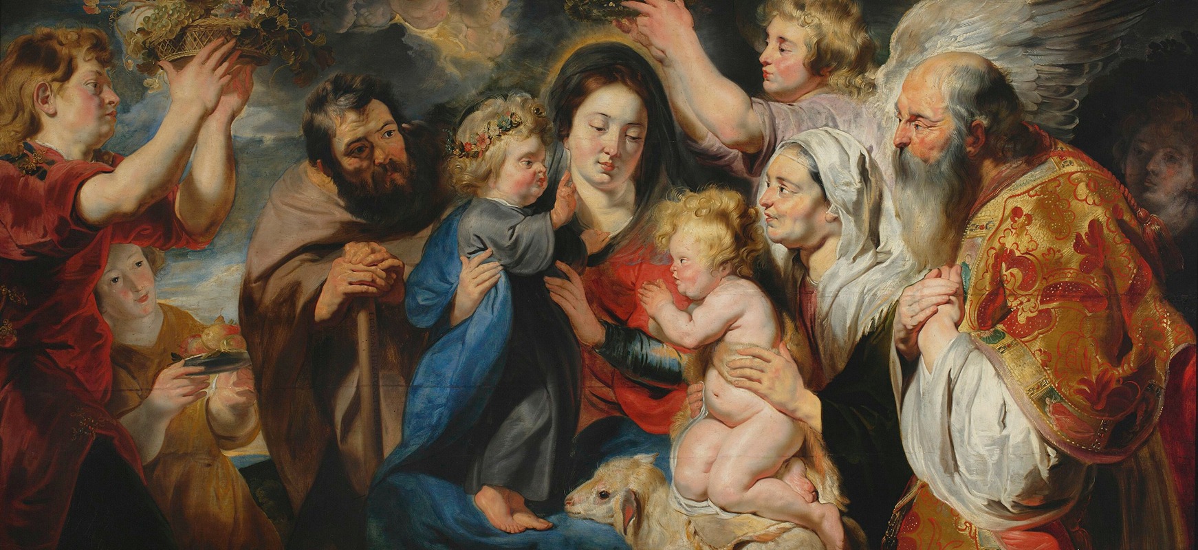 Jacob Jordaens - Holy Family surrounded by angels