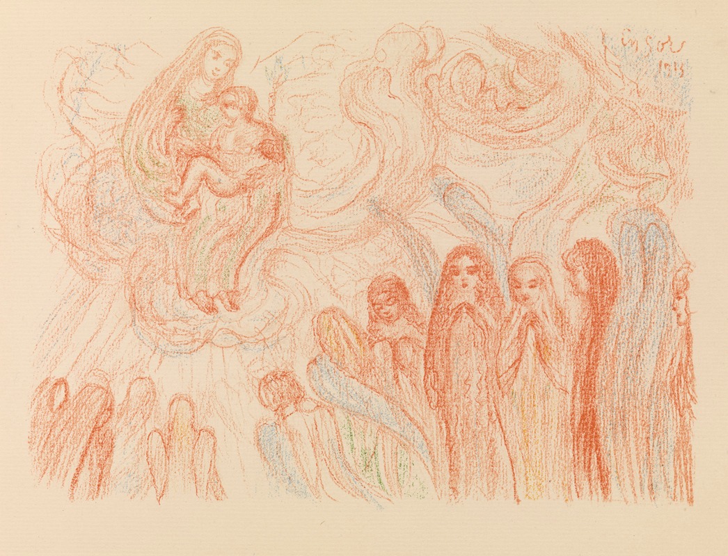 James Ensor - The Angels Worship Mary