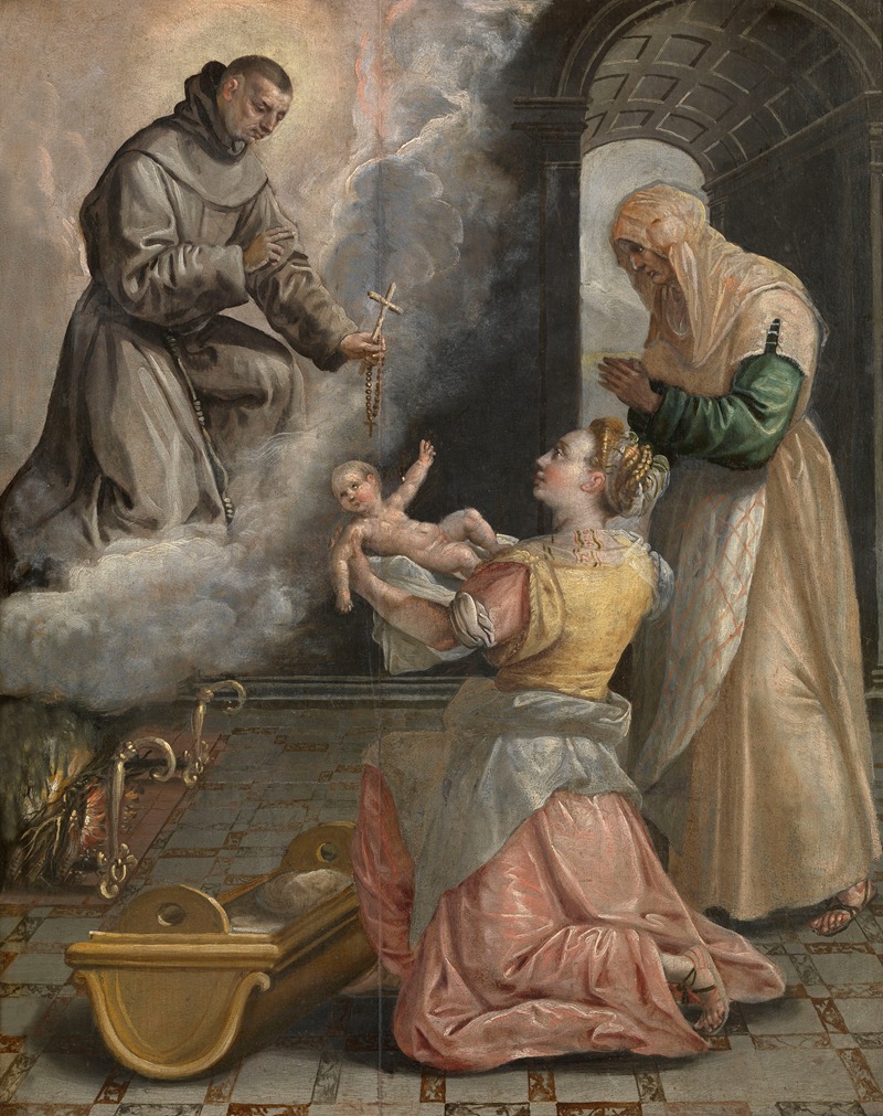 Maerten De Vos - Saint Didacus Brings the Stillborn Girl to Life