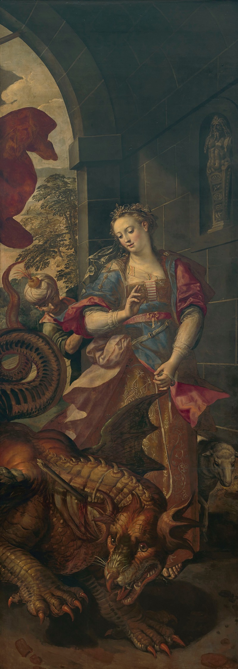 Maerten De Vos - Saint George and the Princess of Silence Return to the City with the Vanquished Dragon 2