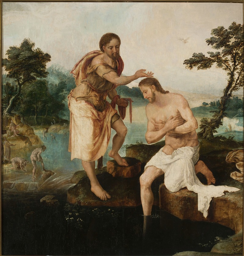 Maarten Van Heemskerck - Baptism of Christ (Matthew 3-13-17, Mark 1-9-11, Luke 3-21-22)