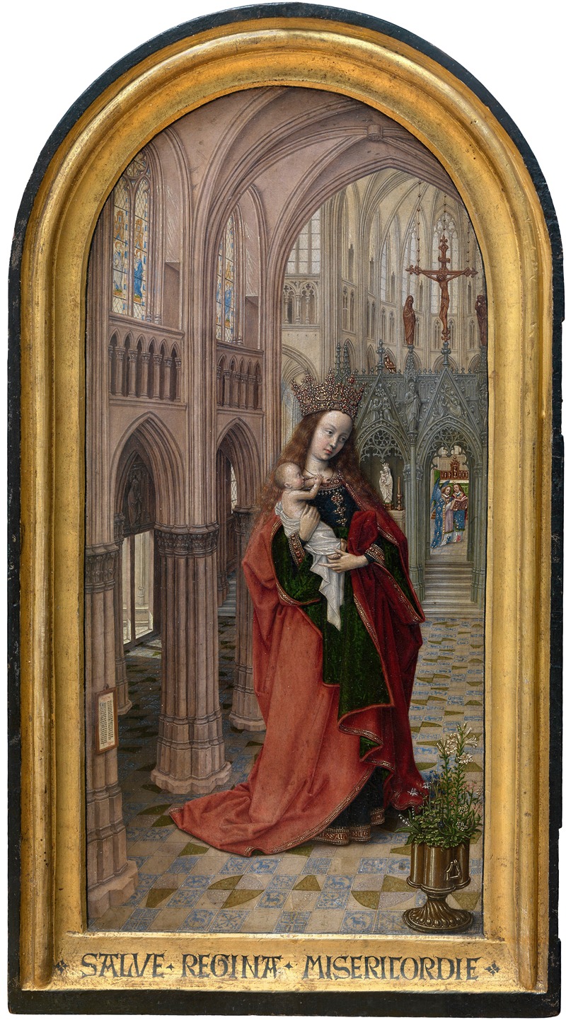 Virgin in the Church by Master of 1499 - Artvee