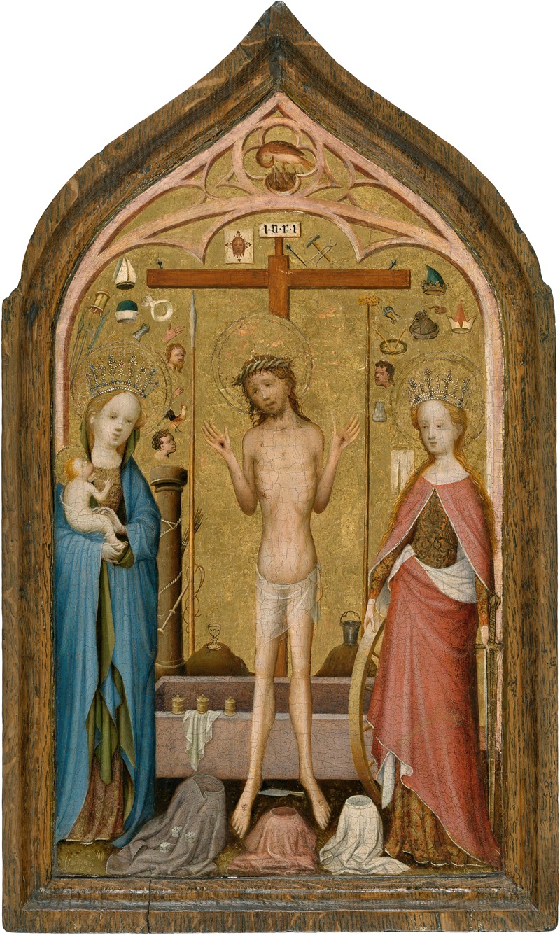 Master of Saint Veronica - Man of Sorrows with Madonna and Saint Catherine of Alexandria