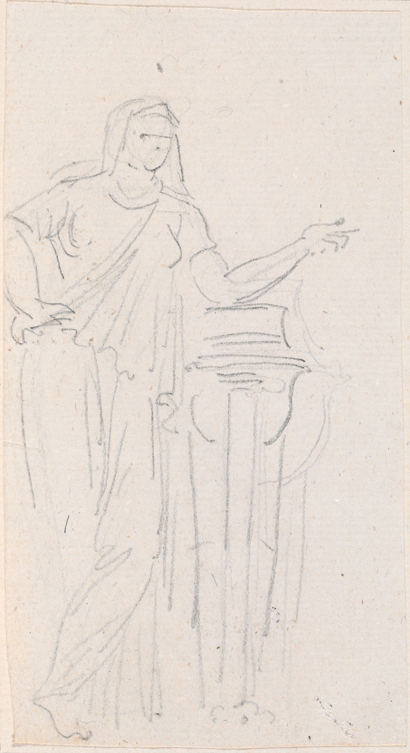 Hubert Robert - Statue of a Vestal Virgin