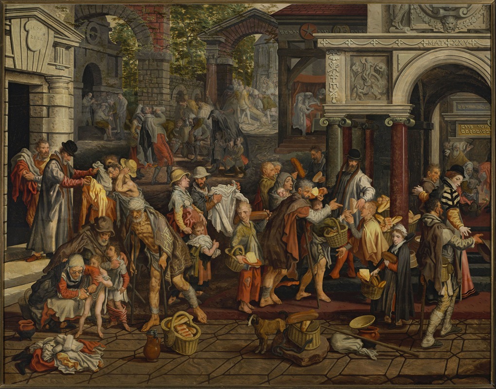 Pieter Aertsen - Christian deeds of mercy (Matthew 25-35-36)