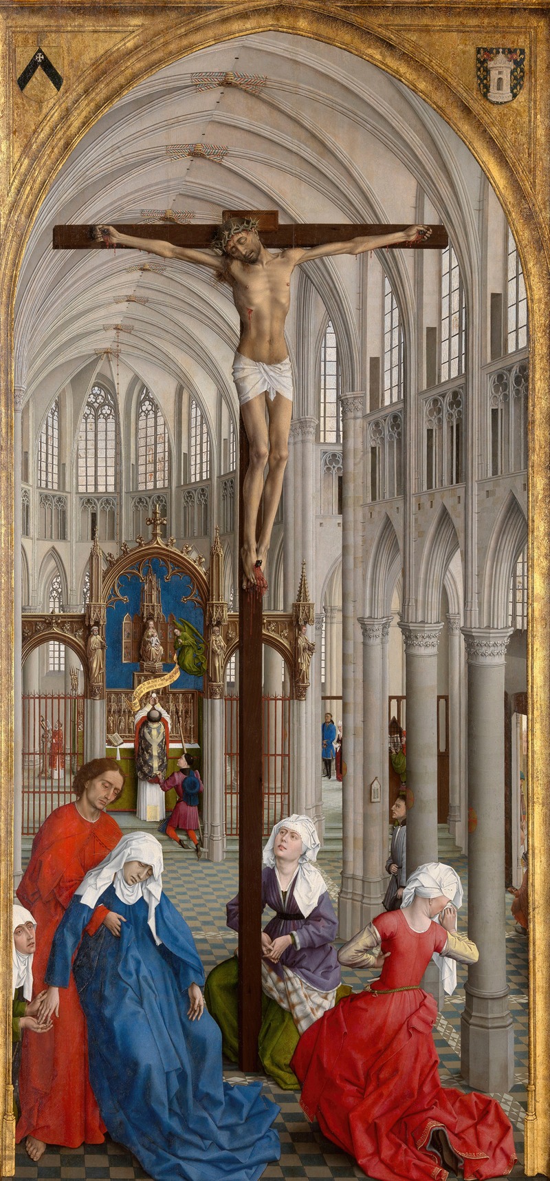 Rogier van der Weyden - Christ on the Cross and the Eucharist