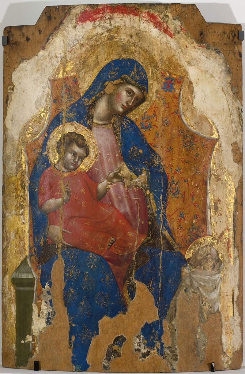 Veneziano Lorenzo - Madonna with Child Jesus and St. Bernard