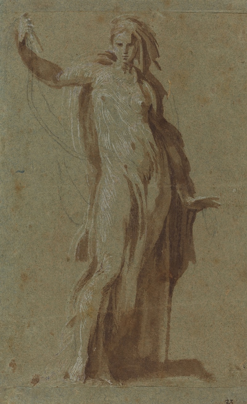 Italian 16th Century - Standing Woman Holding a Scroll