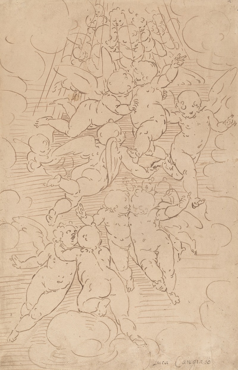 Italian 17th Century - A Group of Angels in Glory