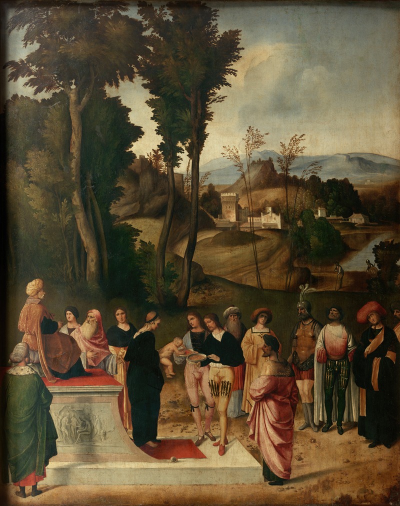 Giorgione - Moses undergoing Trial by Fire