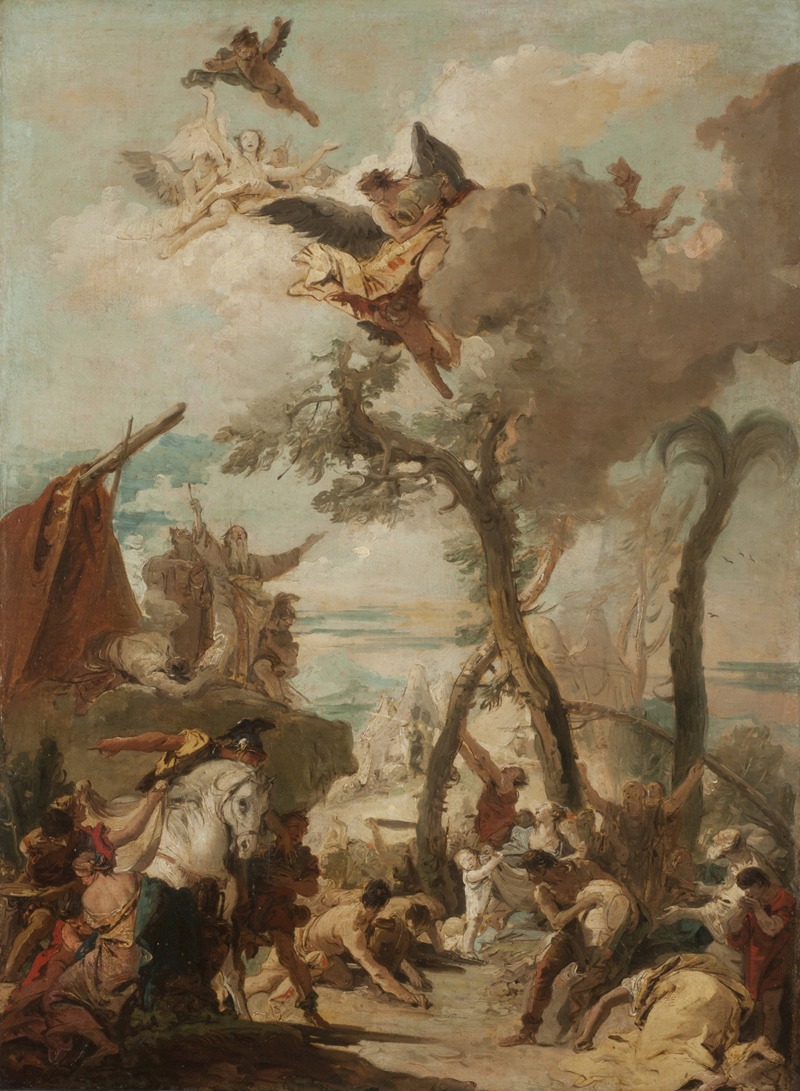 Giovanni Battista Tiepolo - Los hebreos recogiendo el maná en el desierto (boceto)