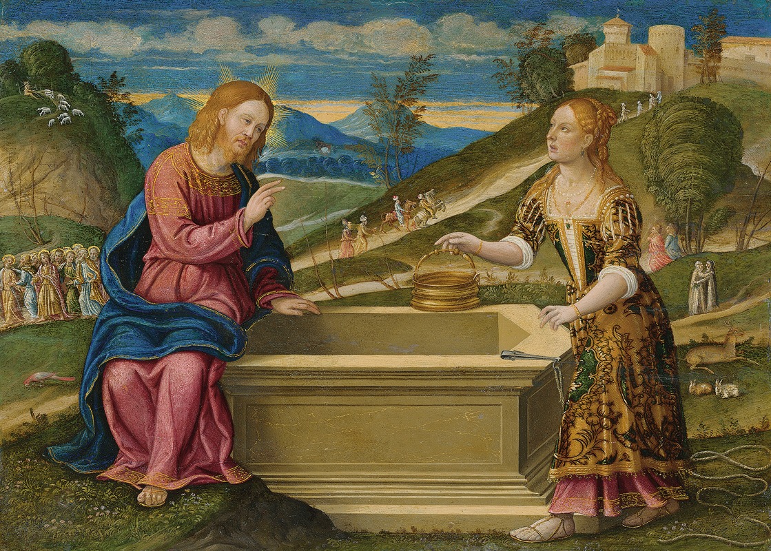 Girolamo da Santacroce - Christ and the Woman of Samaria