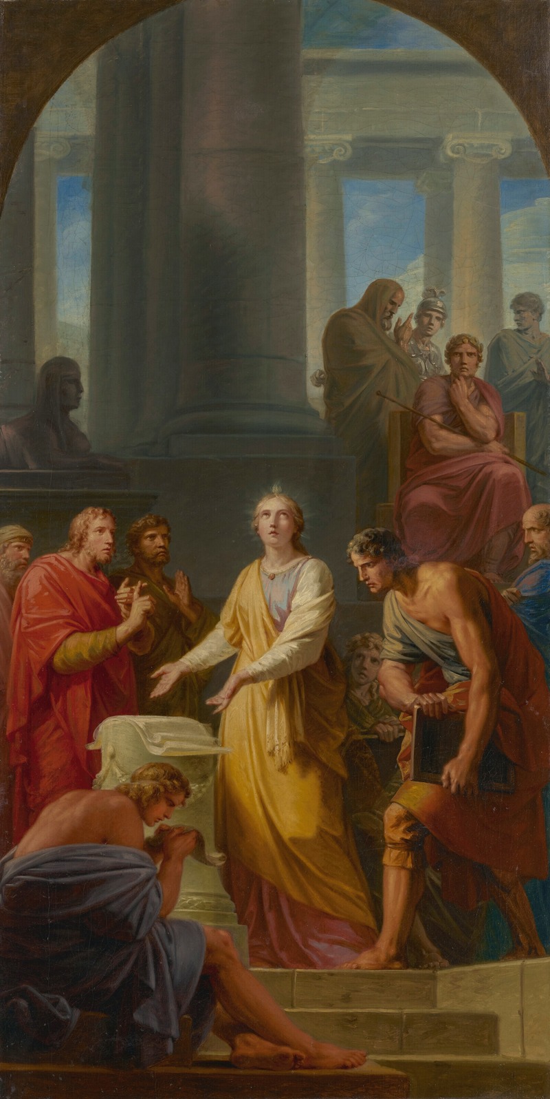 Heinrich Friedrich Füger - Saint Catherine arguing against pagan philosophers before Emperor Maxentius