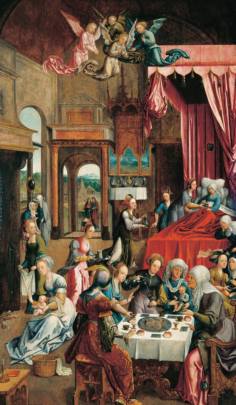 Jacob Cornelisz. van Oostsanen - El nacimiento de la Virgen María