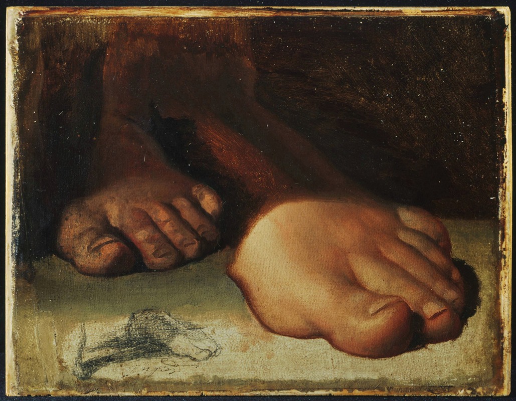 Jean Auguste Dominique Ingres - Studies for foot in ‘Jesus Giving the Keys to Saint Peter’