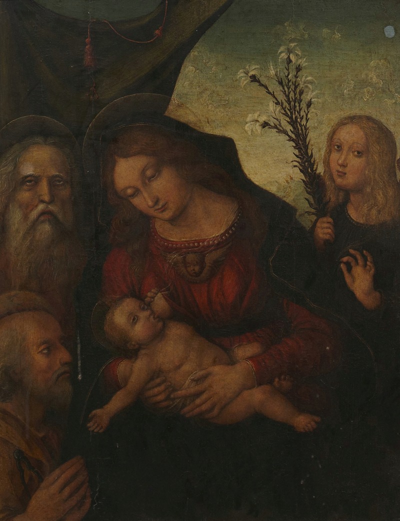 Liberale da Verona - Holy Family with Gabriel and a Prophet