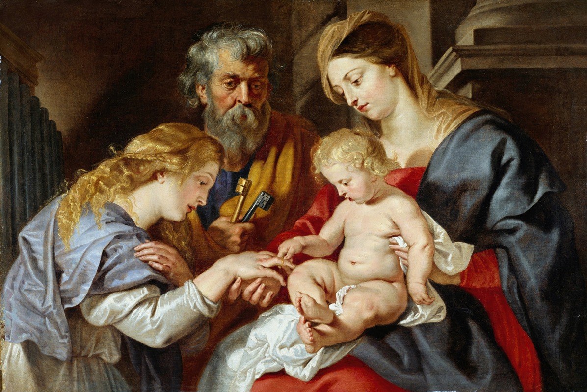 Follower of Peter Paul Rubens - The Mystic Marriage of Saint Catherine