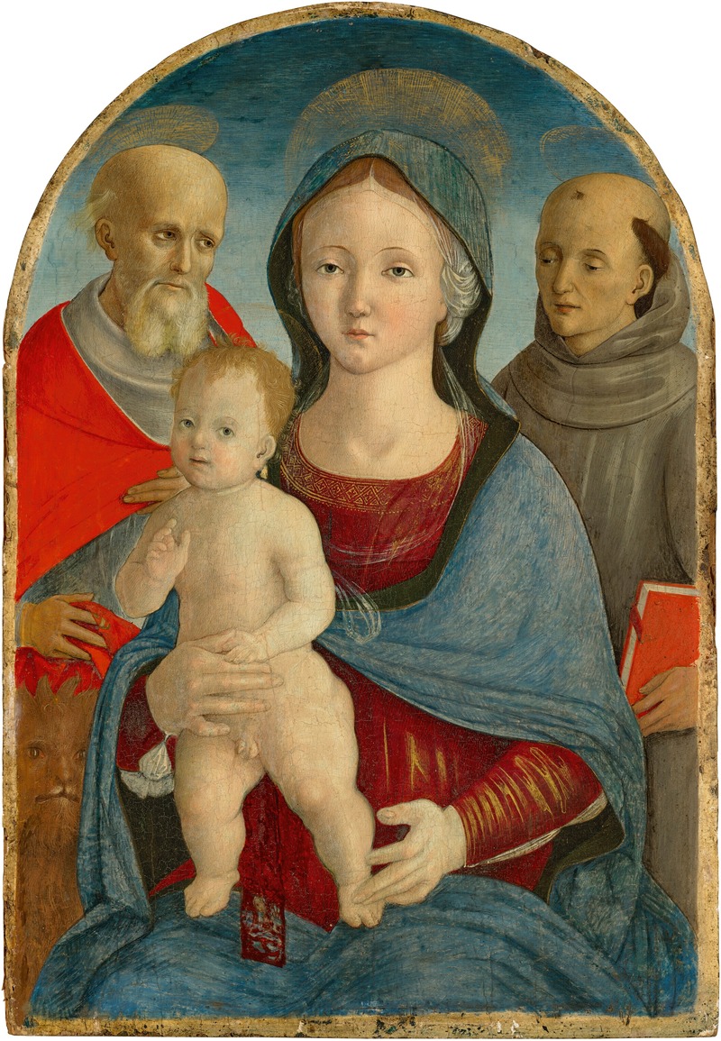 Pietro Di Francesco Degli Orioli - The Madonna and Child with Saints Jerome and Anthony of Padua