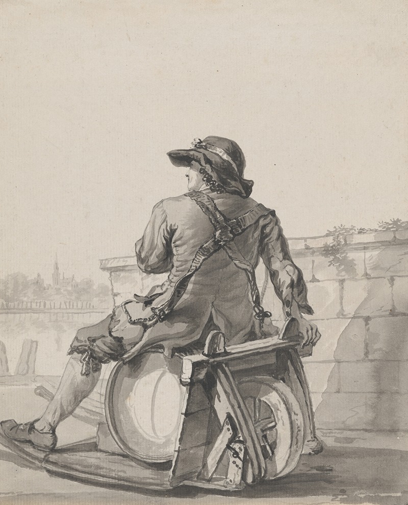 Jacob van Strij - Man Sitting on a Cask on a Wheelbarrow