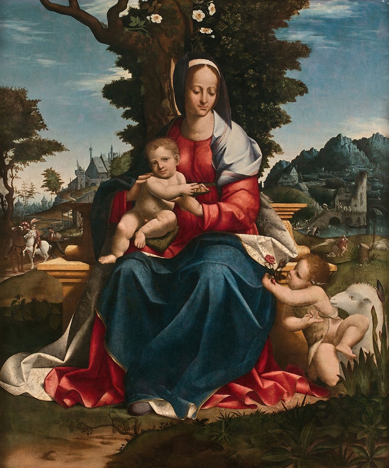 Girolamo Alibrandi - La Vierge à l’Enfant avec saint Jean-Baptiste dans un paysage