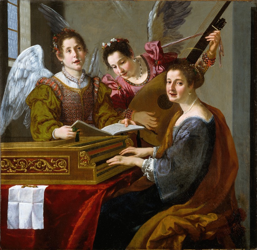 Saint Cecilia by Jacopo Vignali - Artvee