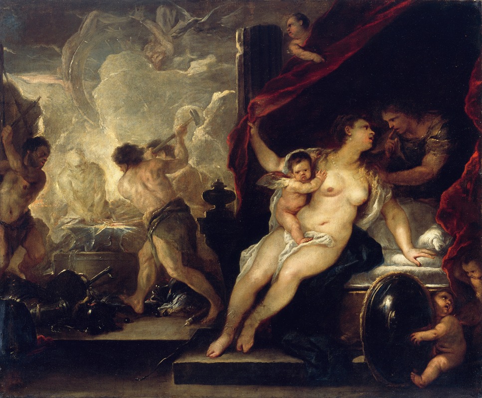 Luca Giordano - Venus, Mars and the Forge of Vulcan