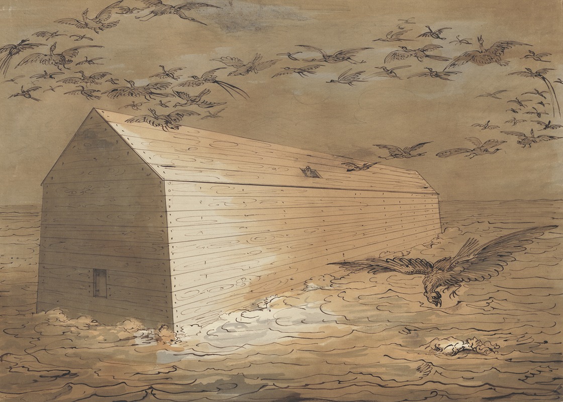 David Humbert de Superville - Vogelzwermen rond de Ark van Noach