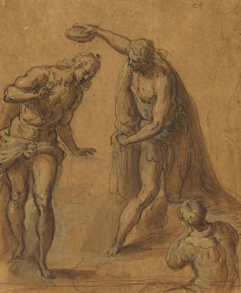Jacopo Palma il Giovane - Sketch for a Baptism of Christ II