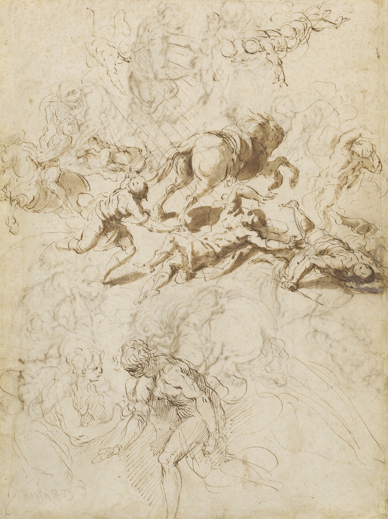 Jacopo Palma il Giovane - The Conversion of Saint Paul; Adam and Eve