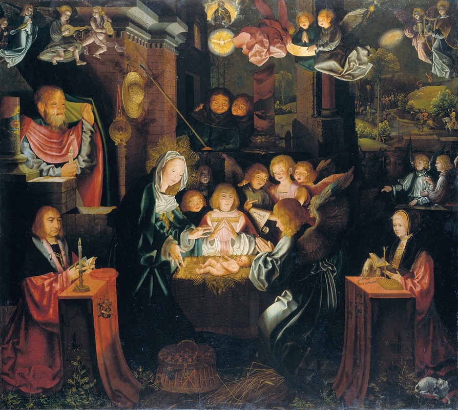 Barthel Bruyn the Elder - The Nativity with the Donors Peter von Clapis and Bela Bonenberg