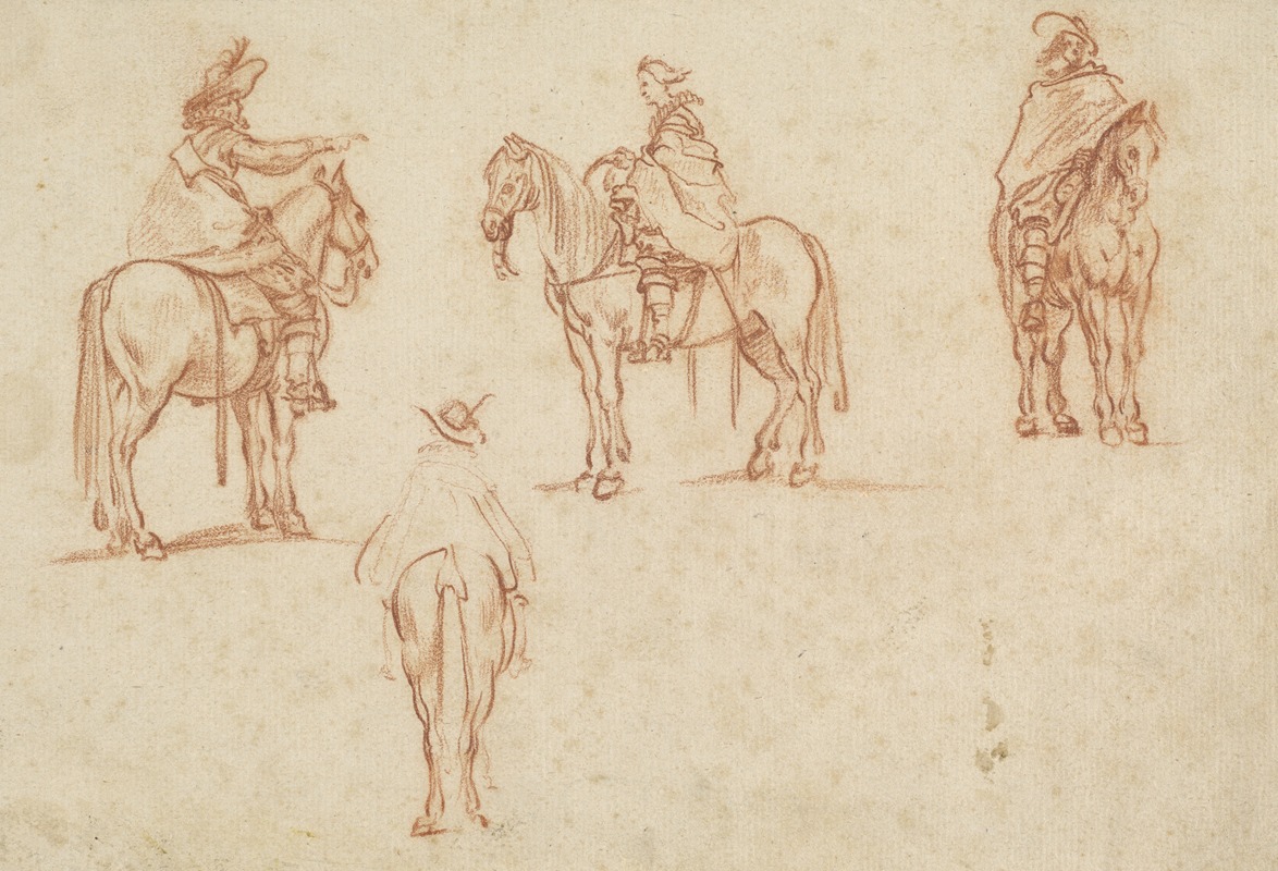 Jacques Callot - Study of Four Horsemen