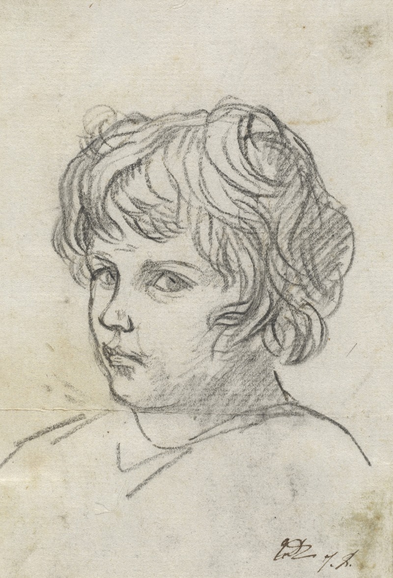 Jacques Louis David - Head of a Boy